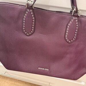 Michael Kors Purple Tote with Silver Accents
